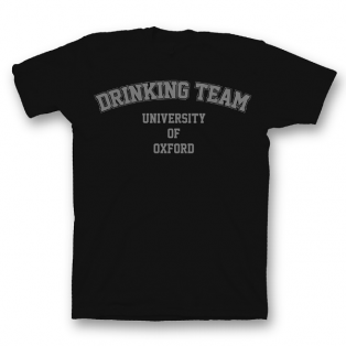 Прикольная футболка с принтом "University Of Oxford DRINKING TEAM"